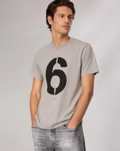 rag & bone rb Number 6 T-Shirt Washed Grey Hot