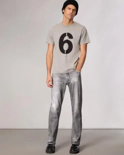 rag & bone rb Number 6 T-Shirt Washed Grey Hot