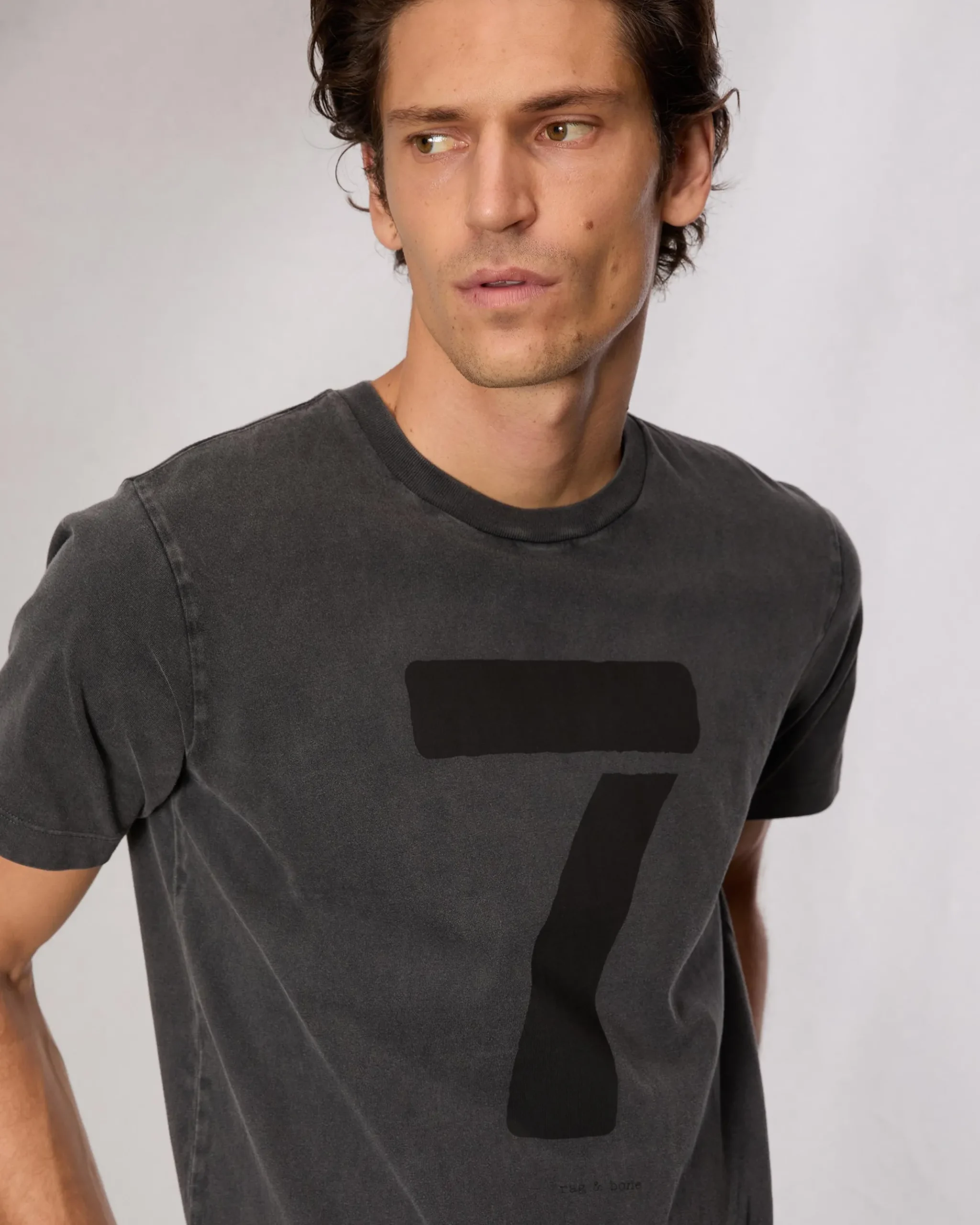 rag & bone rb Number 7 T-Shirt Washed Black Discount