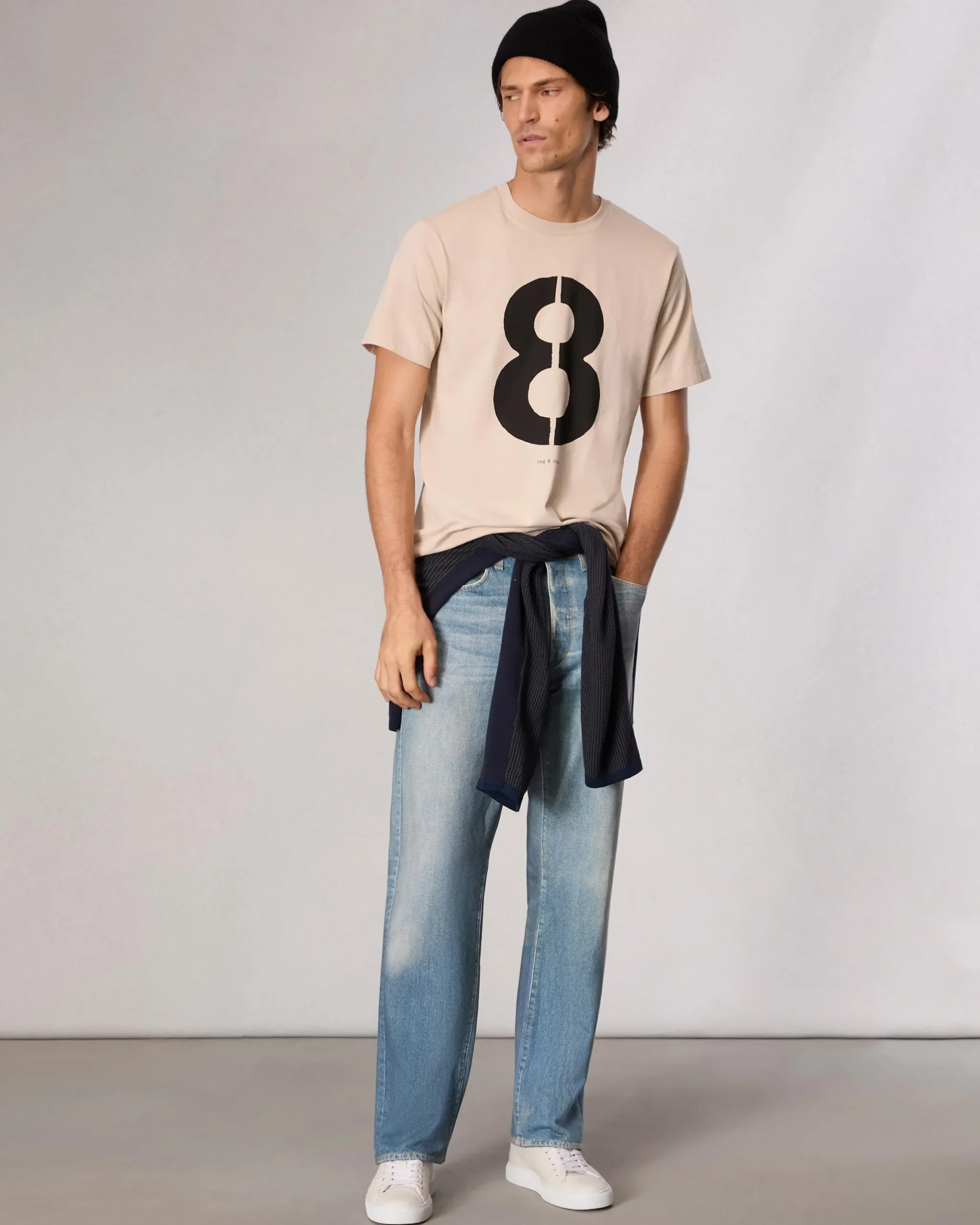 rag & bone rb Number 8 T-Shirt Washed Light Tan Best Sale