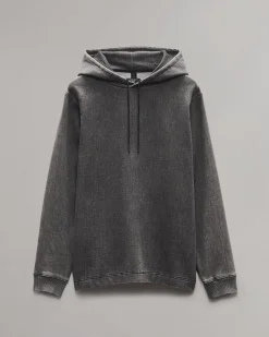 rag & bone rbSTRIDE Denim Hoodie Charcoal New