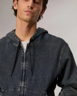rag & bone rbSTRIDE Denim Zip Hoodie Bradbury Shop