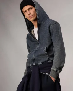 rag & bone rbSTRIDE Denim Zip Hoodie Bradbury Shop