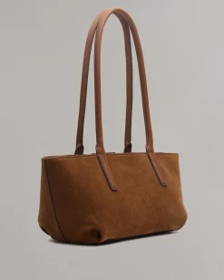 rag & bone Realm Italian Suede Satchel Golden Brown Store