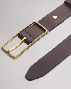rag & bone Rebound Leather Belt Dark Espresso Discount