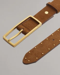 rag & bone Rebound Suede Belt Brownwood Suede Hot