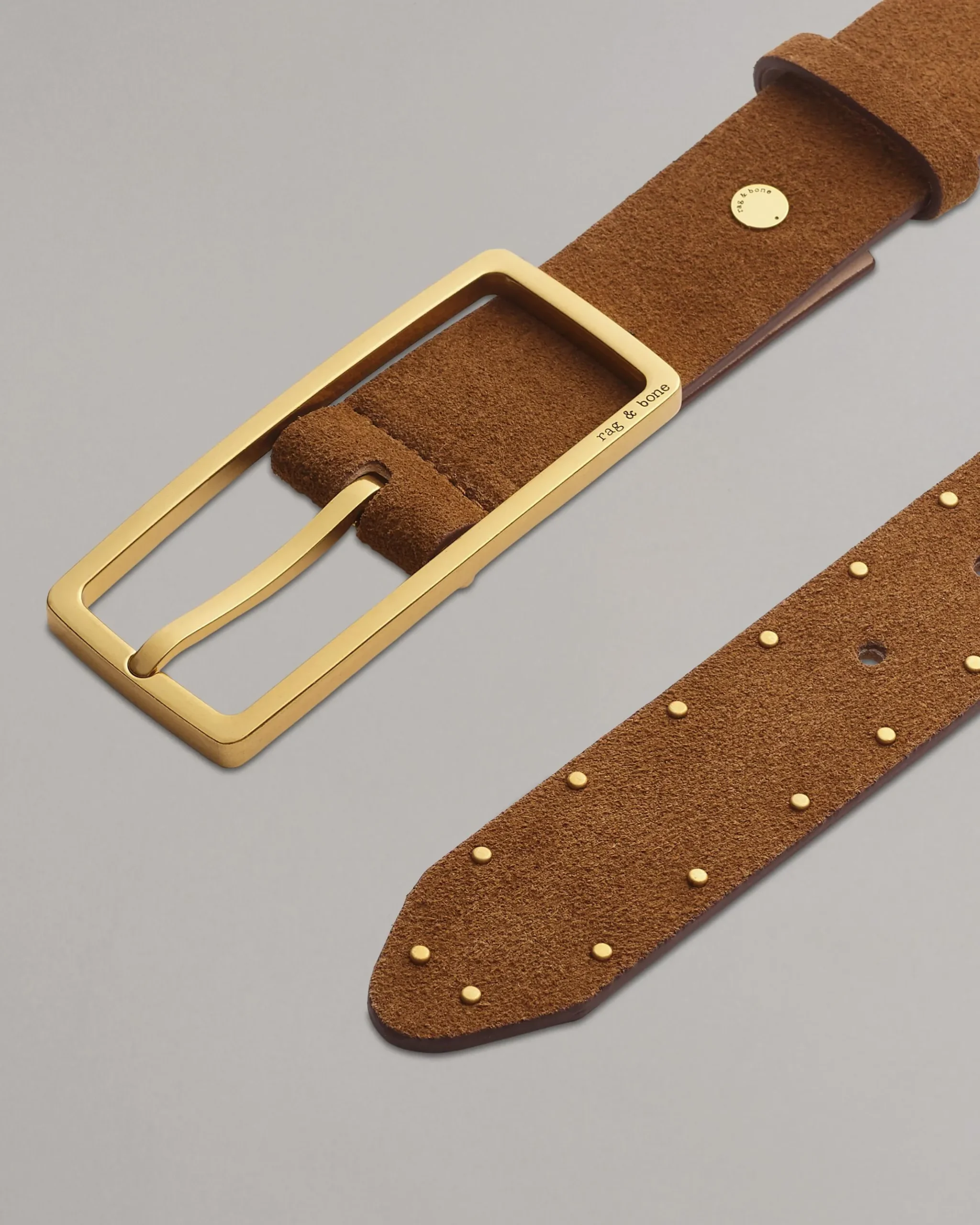 rag & bone Rebound Suede Belt Brownwood Suede Hot