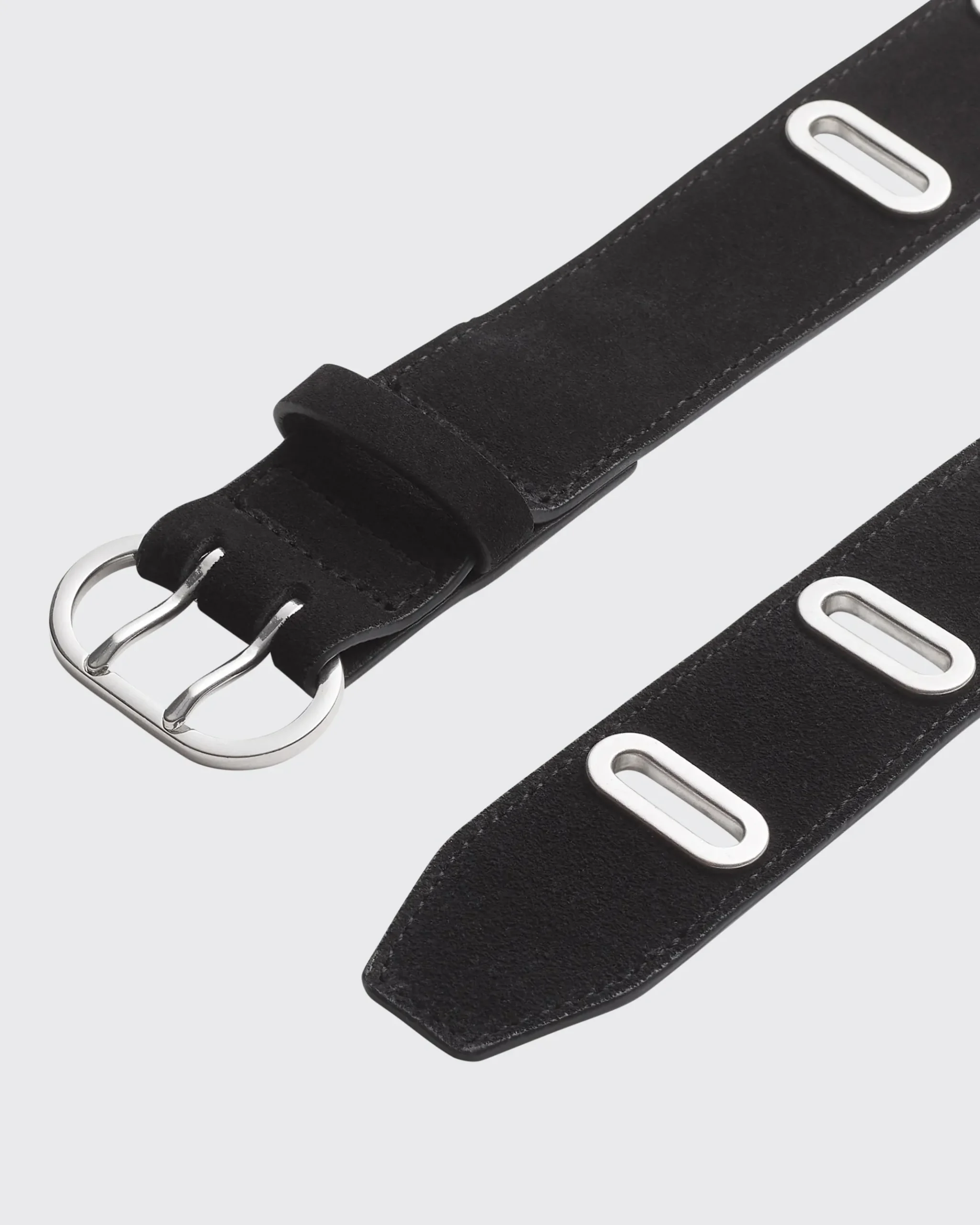 rag & bone River Suede Belt Black Suede Store