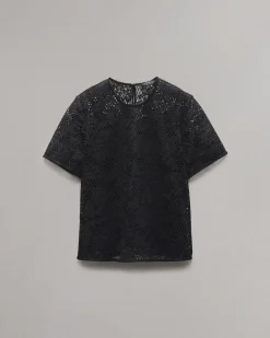 rag & bone Sammie Lace T-Shirt Black New
