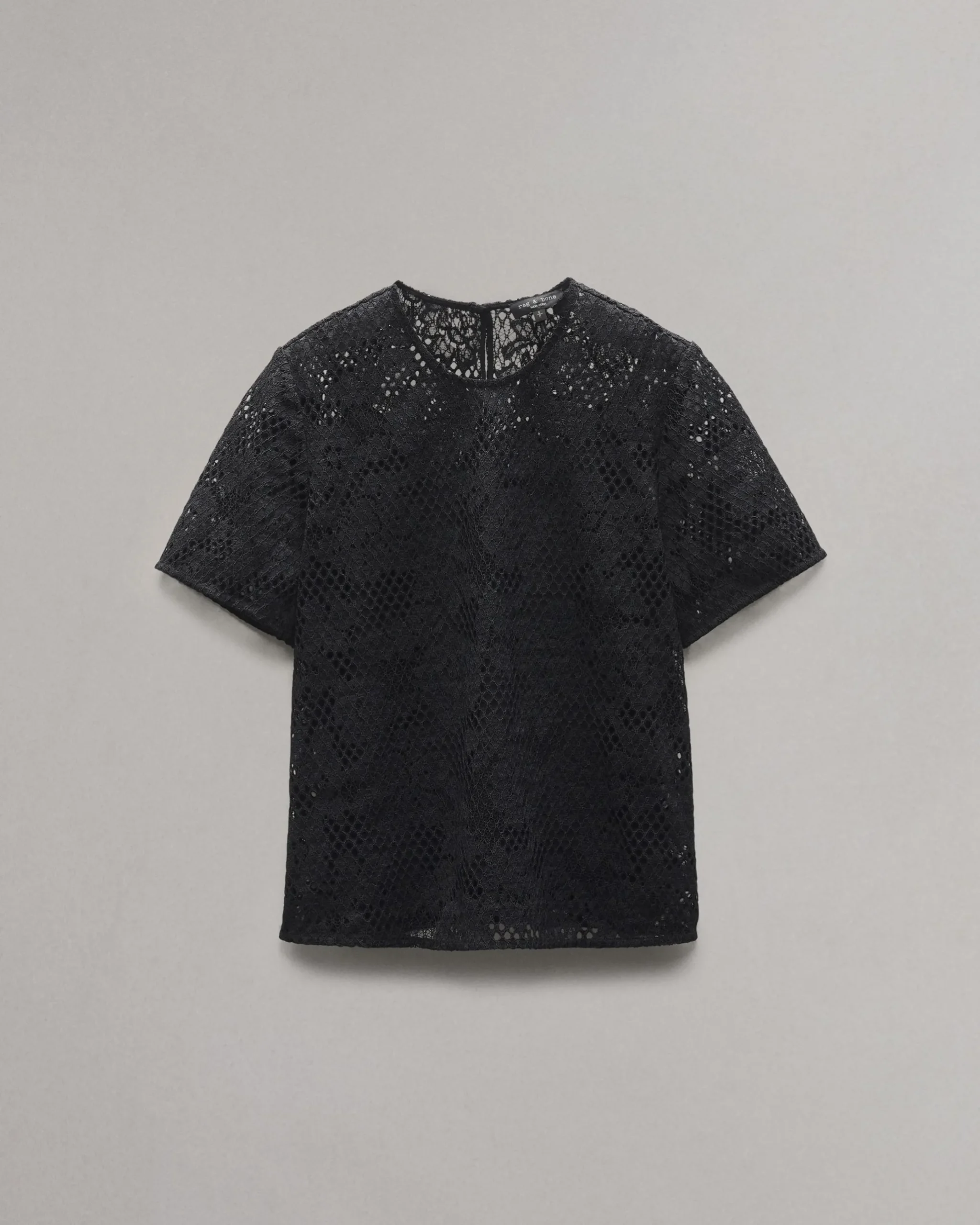 rag & bone Sammie Lace T-Shirt Black New