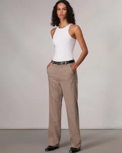 rag & bone Shea Full-Length Plaid Pant Camel Plaid Best