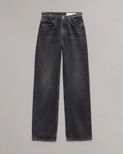 rag & bone Shea Relaxed Straight Jean Black Stone Outlet