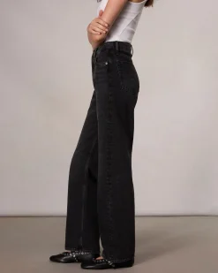 rag & bone Shea Relaxed Straight Jean Black Stone Outlet