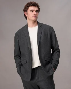 rag & bone Shift Flannel Blazer Heather Grey Best Sale