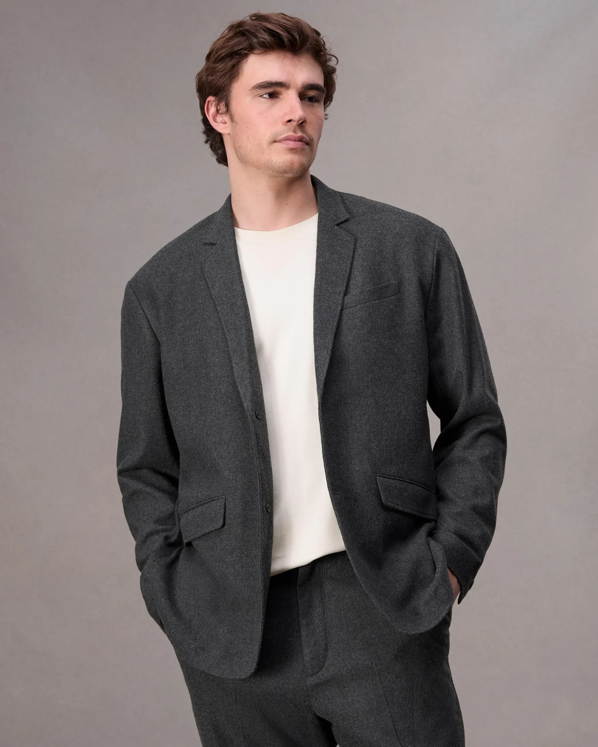 rag & bone Shift Flannel Blazer Heather Grey Best Sale