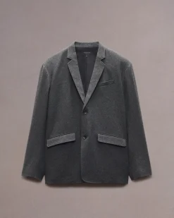 rag & bone Shift Flannel Blazer Heather Grey Best Sale