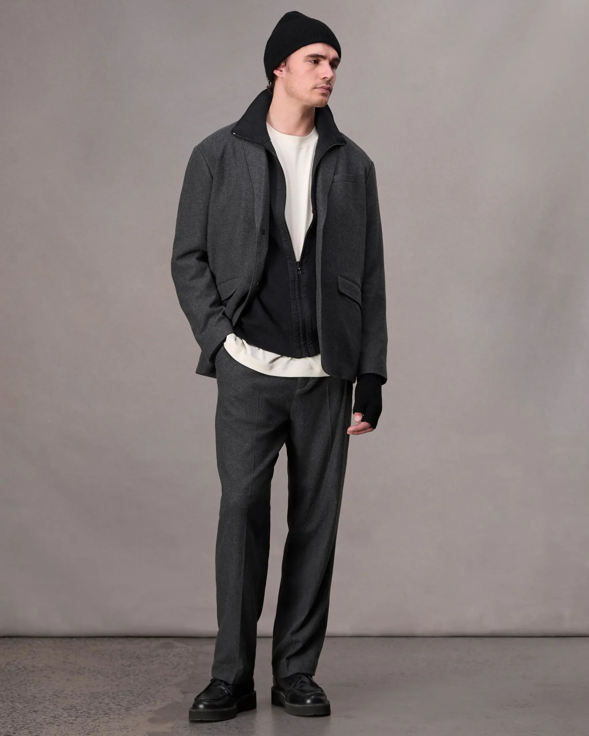 rag & bone Shift Flannel Blazer Heather Grey Best Sale