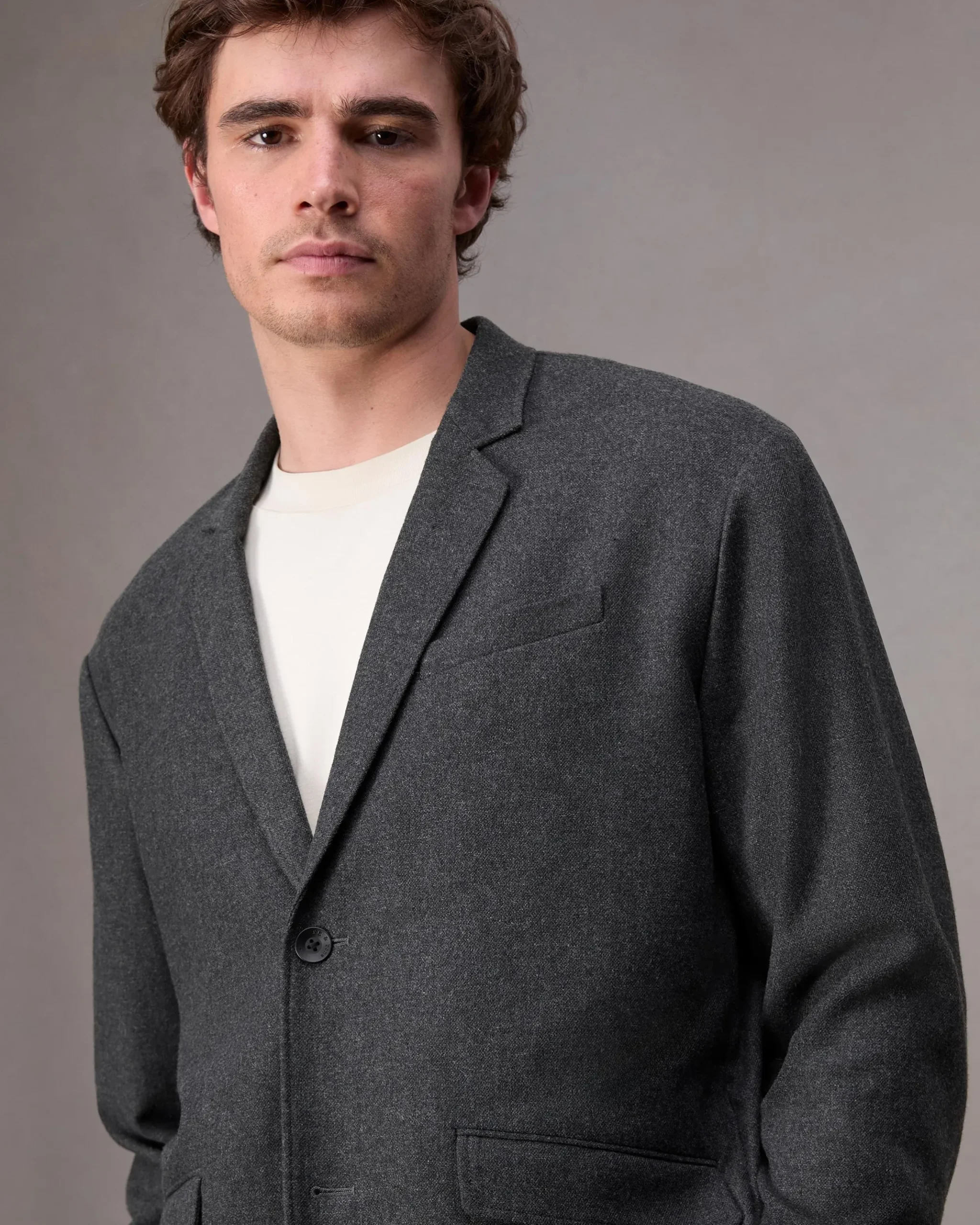 rag & bone Shift Flannel Blazer Heather Grey Best Sale
