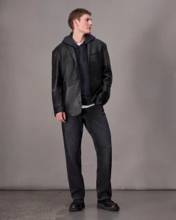 rag & bone Shift Leather Blazer Black Best