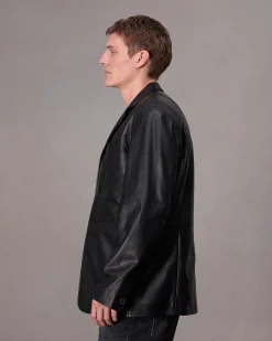 rag & bone Shift Leather Blazer Black Best