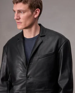 rag & bone Shift Leather Blazer Black Best