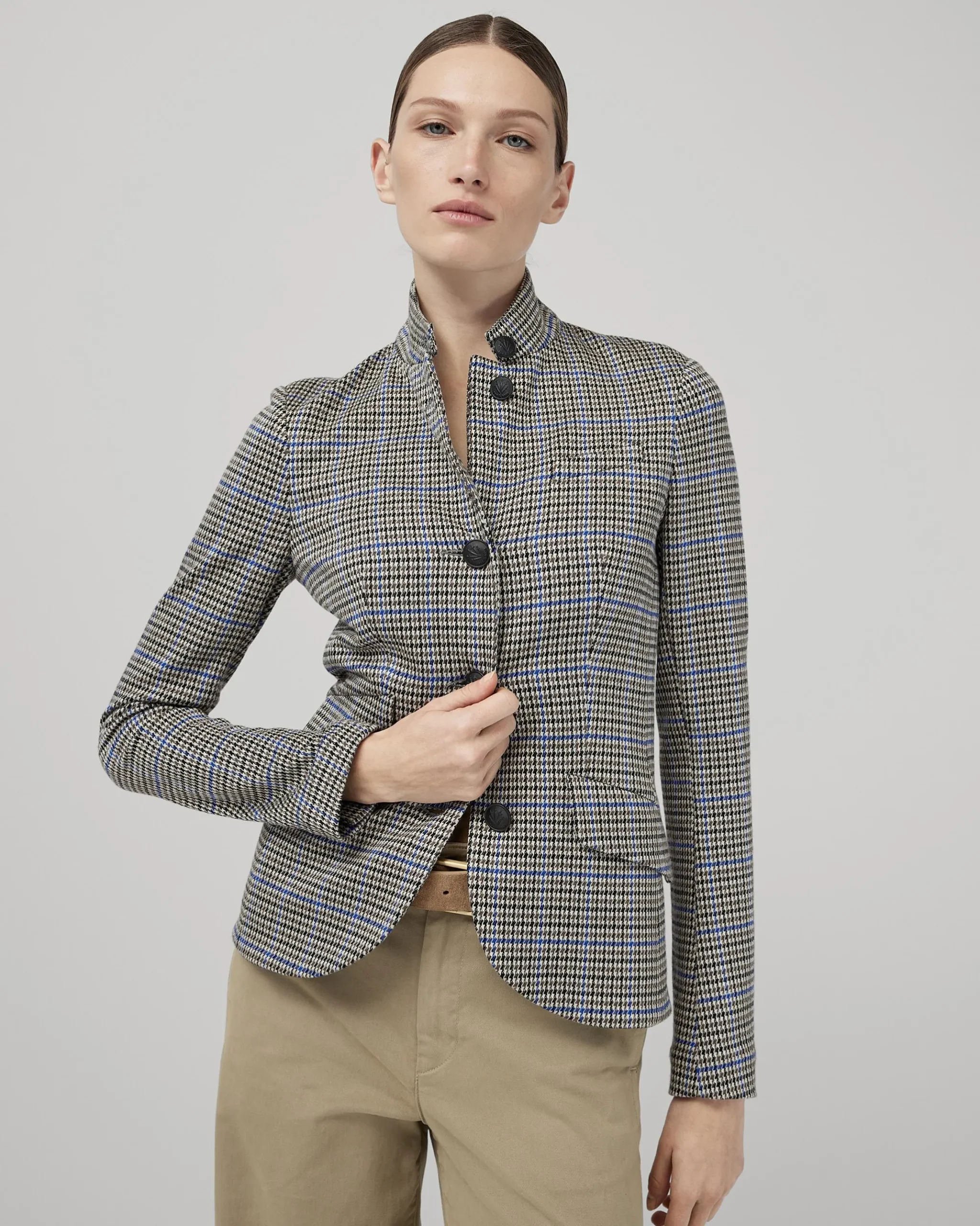 rag & bone Slade Cotton Plaid Blazer Blue Plaid Cheap