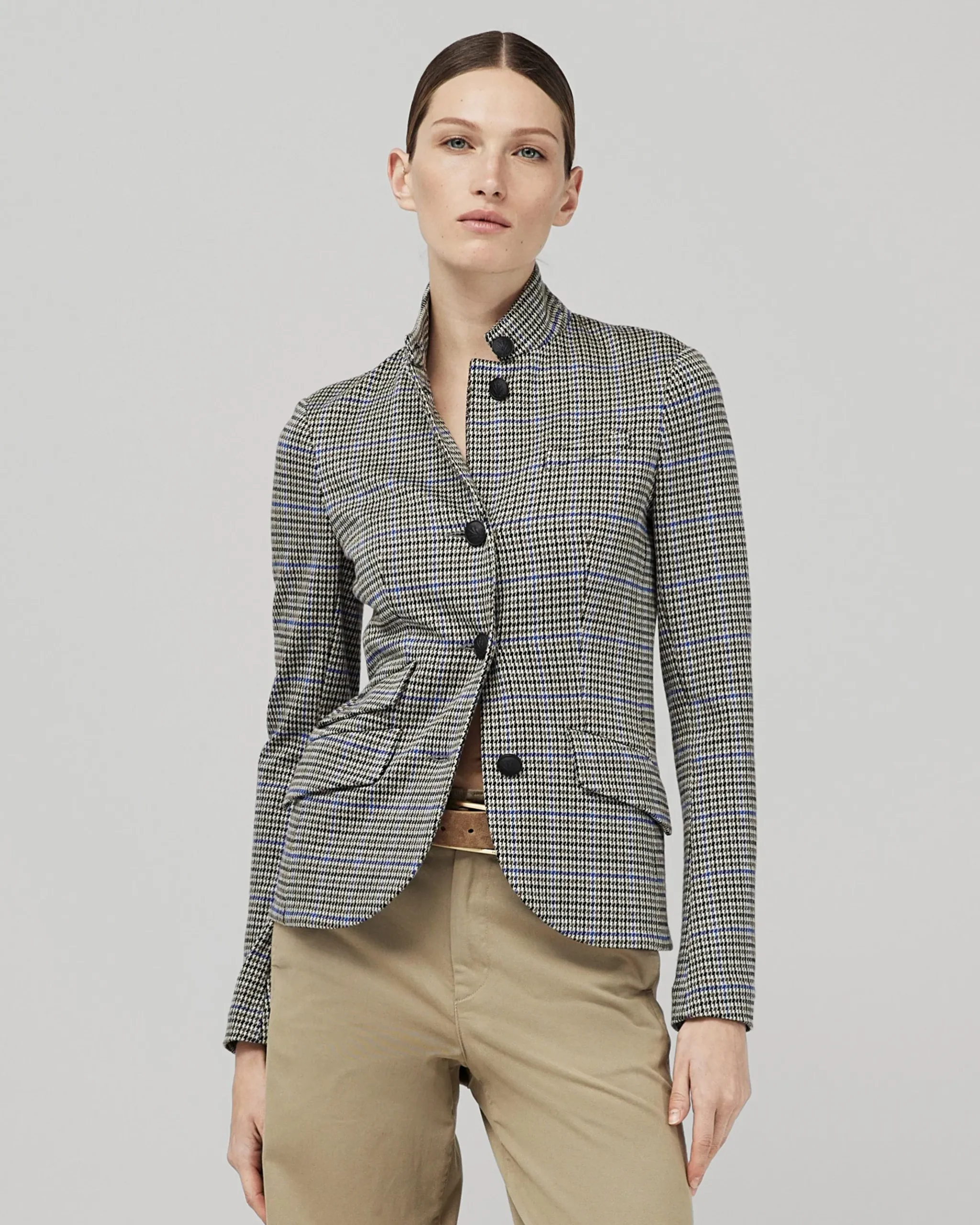 rag & bone Slade Cotton Plaid Blazer Blue Plaid Cheap