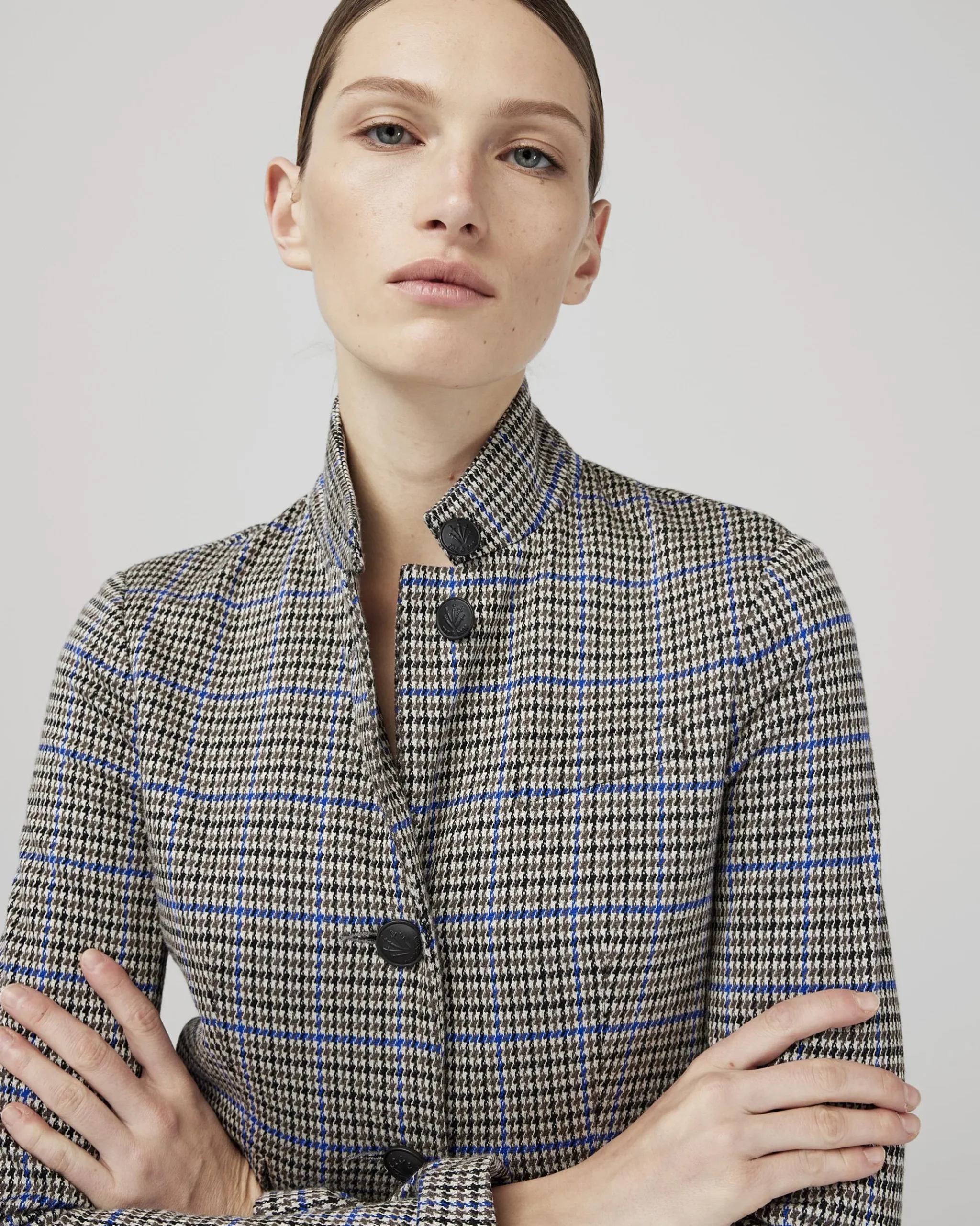 rag & bone Slade Cotton Plaid Blazer Blue Plaid Cheap