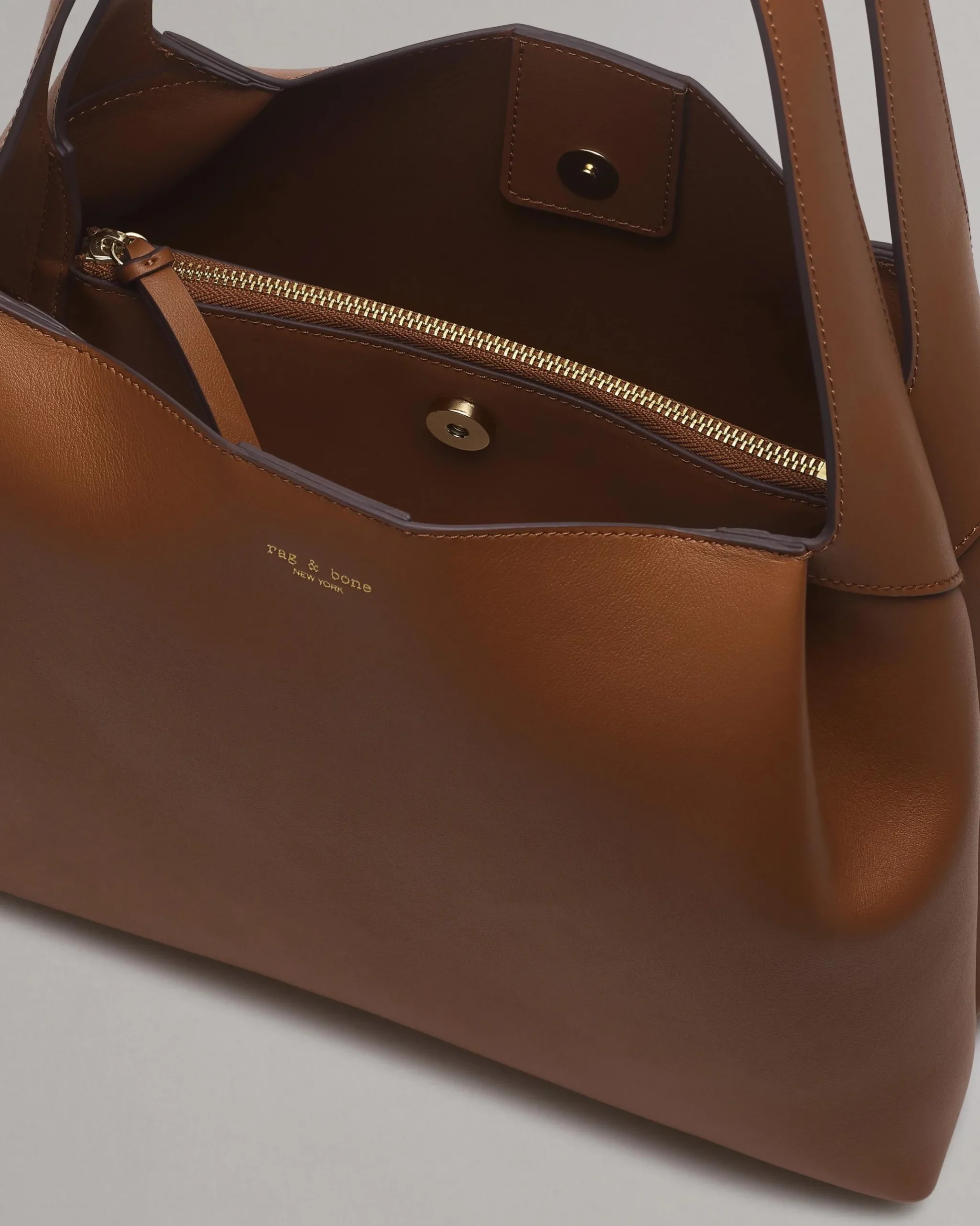 rag & bone Slade Italian Calf Leather Tote Bag Cognac Fashion