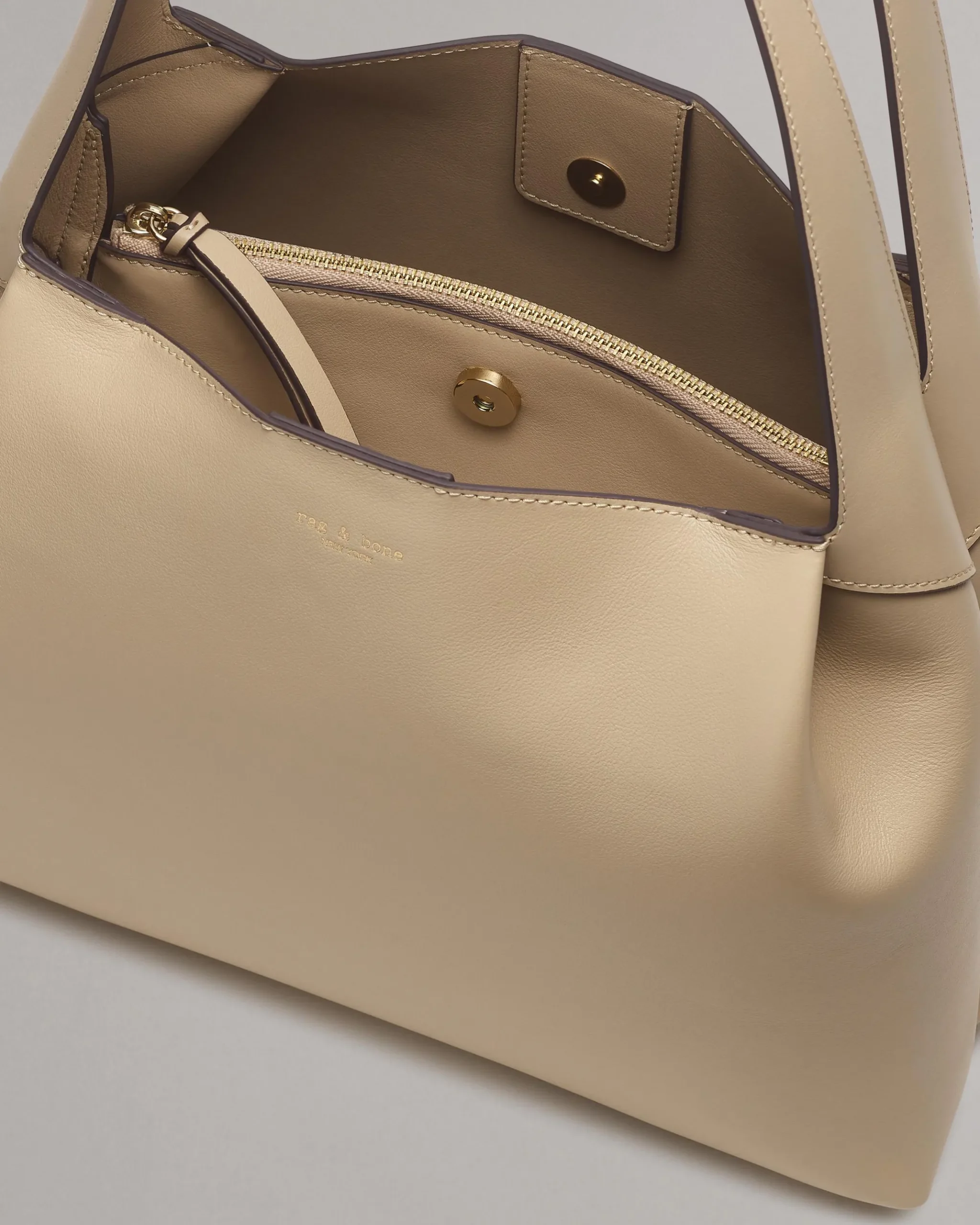 rag & bone Slade Italian Calf Leather Tote Bag Greige Best Sale
