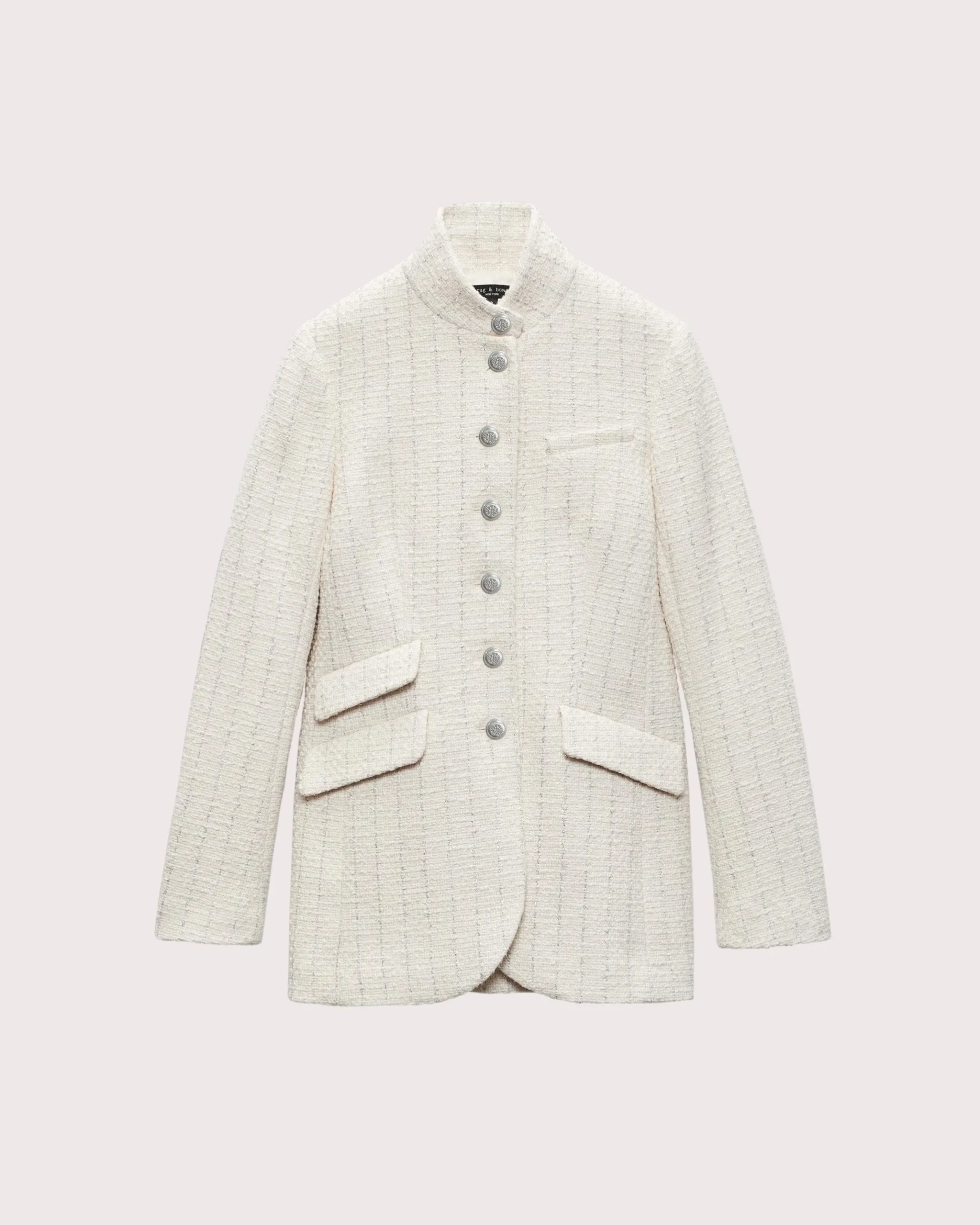 rag & bone Slade Long Tweed Blazer Ivory Hot