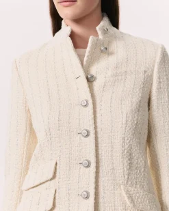 rag & bone Slade Long Tweed Blazer Ivory Hot