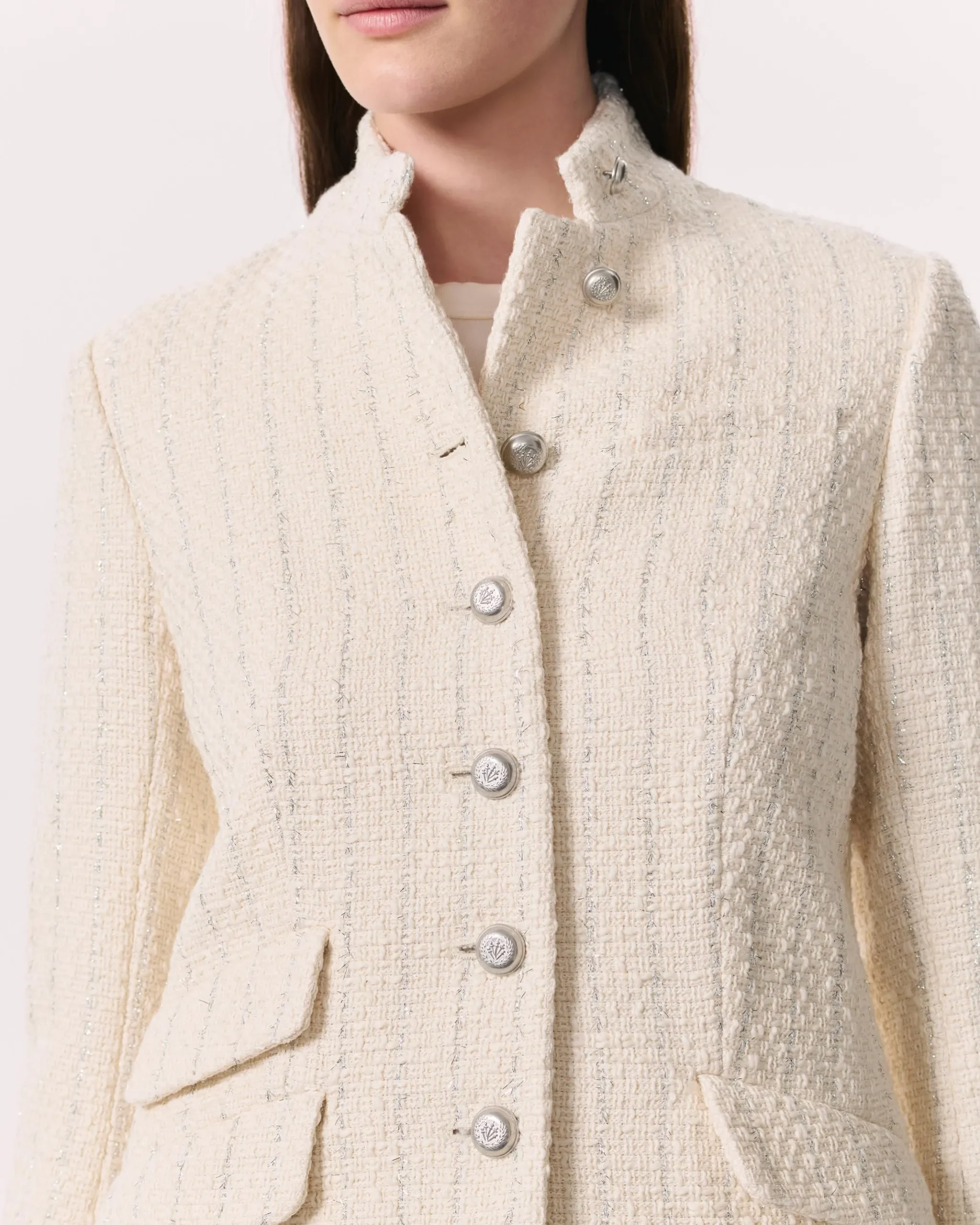 rag & bone Slade Long Tweed Blazer Ivory Hot
