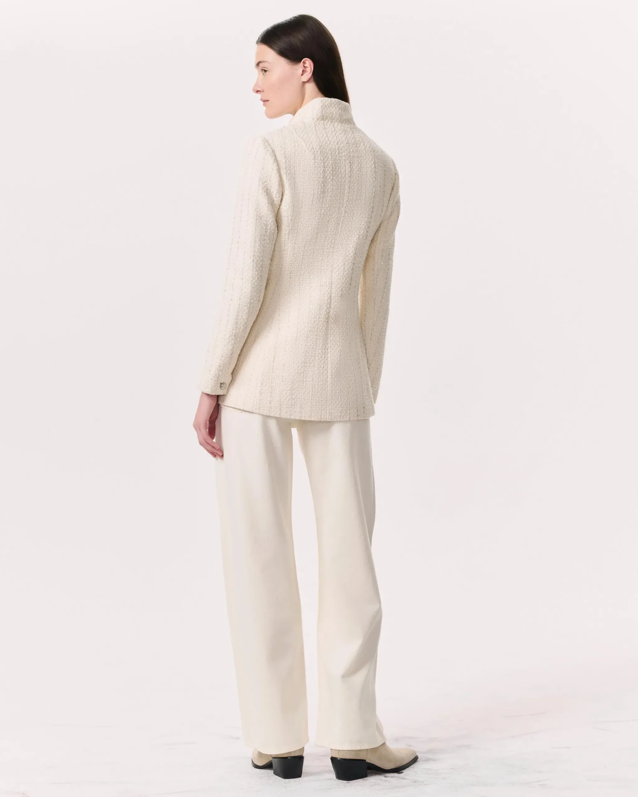 rag & bone Slade Long Tweed Blazer Ivory Hot