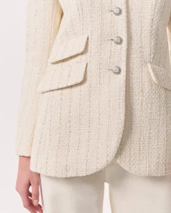 rag & bone Slade Long Tweed Blazer Ivory Hot