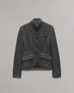 rag & bone Slade Patterned Blazer Black Clearance