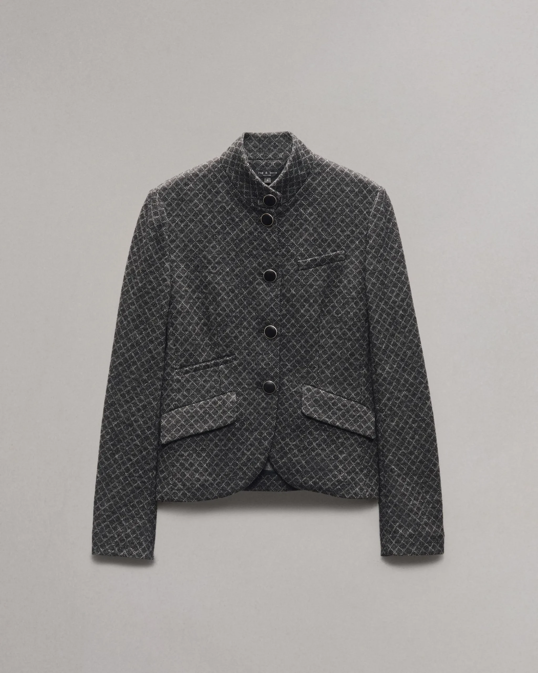 rag & bone Slade Patterned Blazer Black Clearance