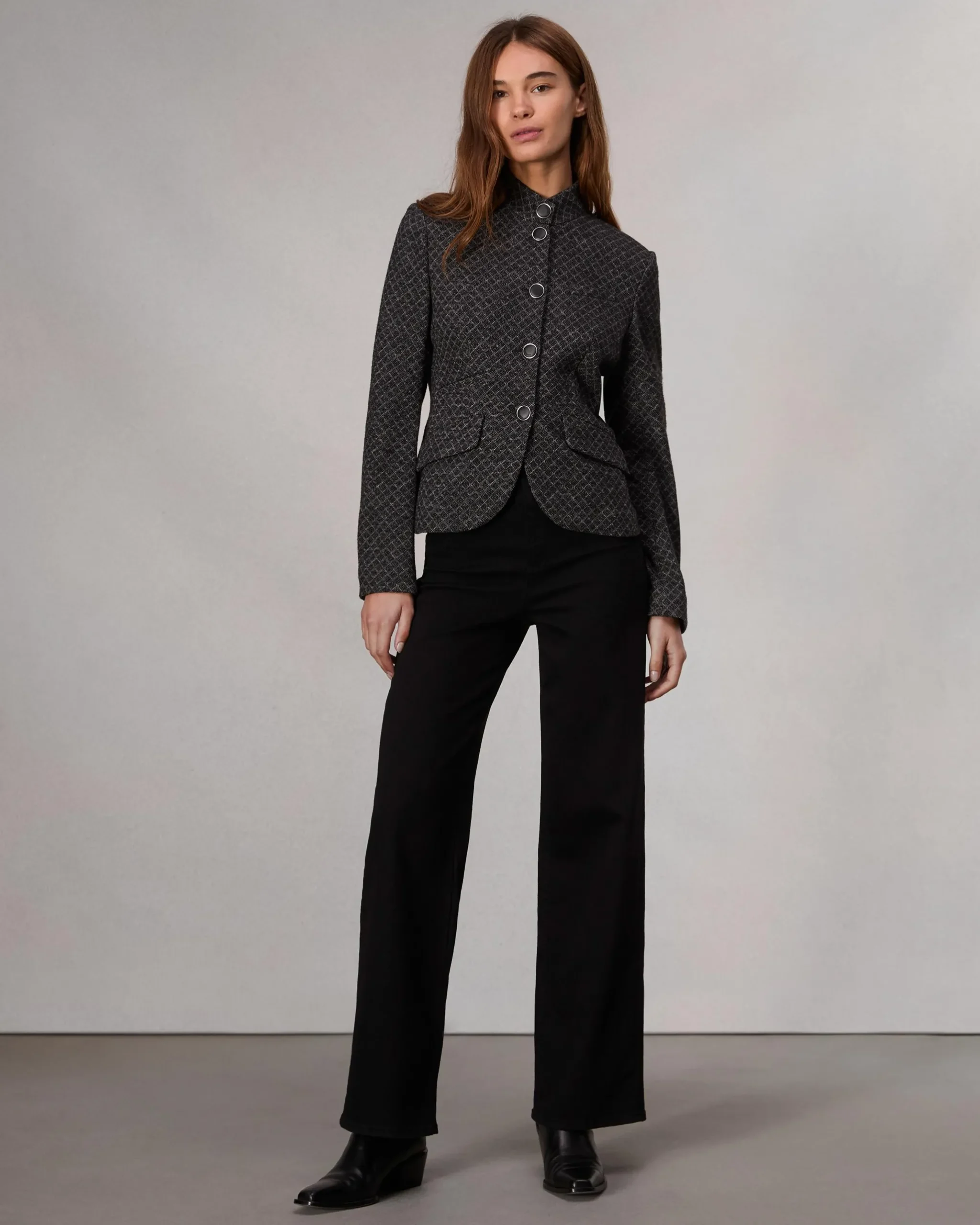 rag & bone Slade Patterned Blazer Black Clearance
