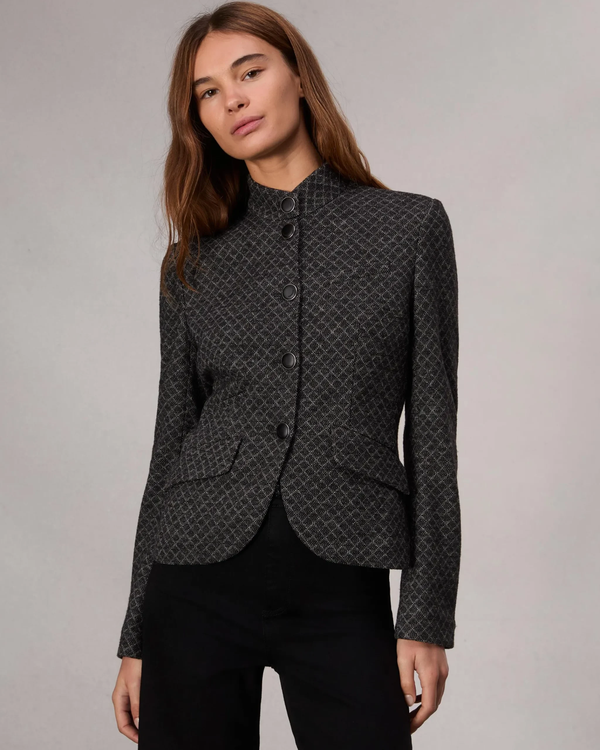 rag & bone Slade Patterned Blazer Black Clearance