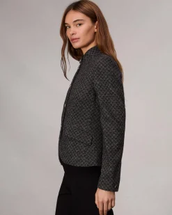 rag & bone Slade Patterned Blazer Black Clearance