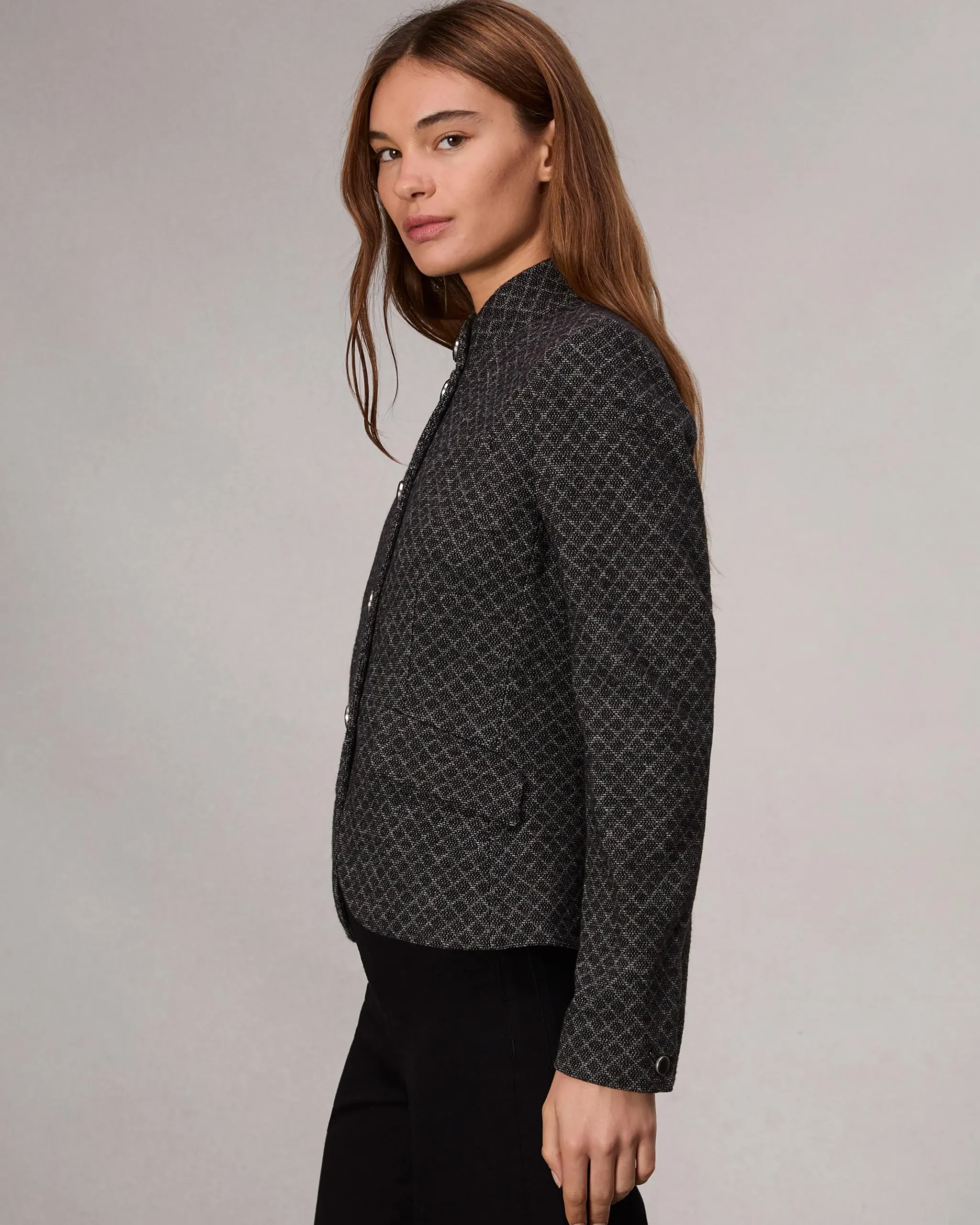 rag & bone Slade Patterned Blazer Black Clearance