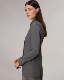 rag & bone Slade Ponte Blazer Charcoal Best Sale