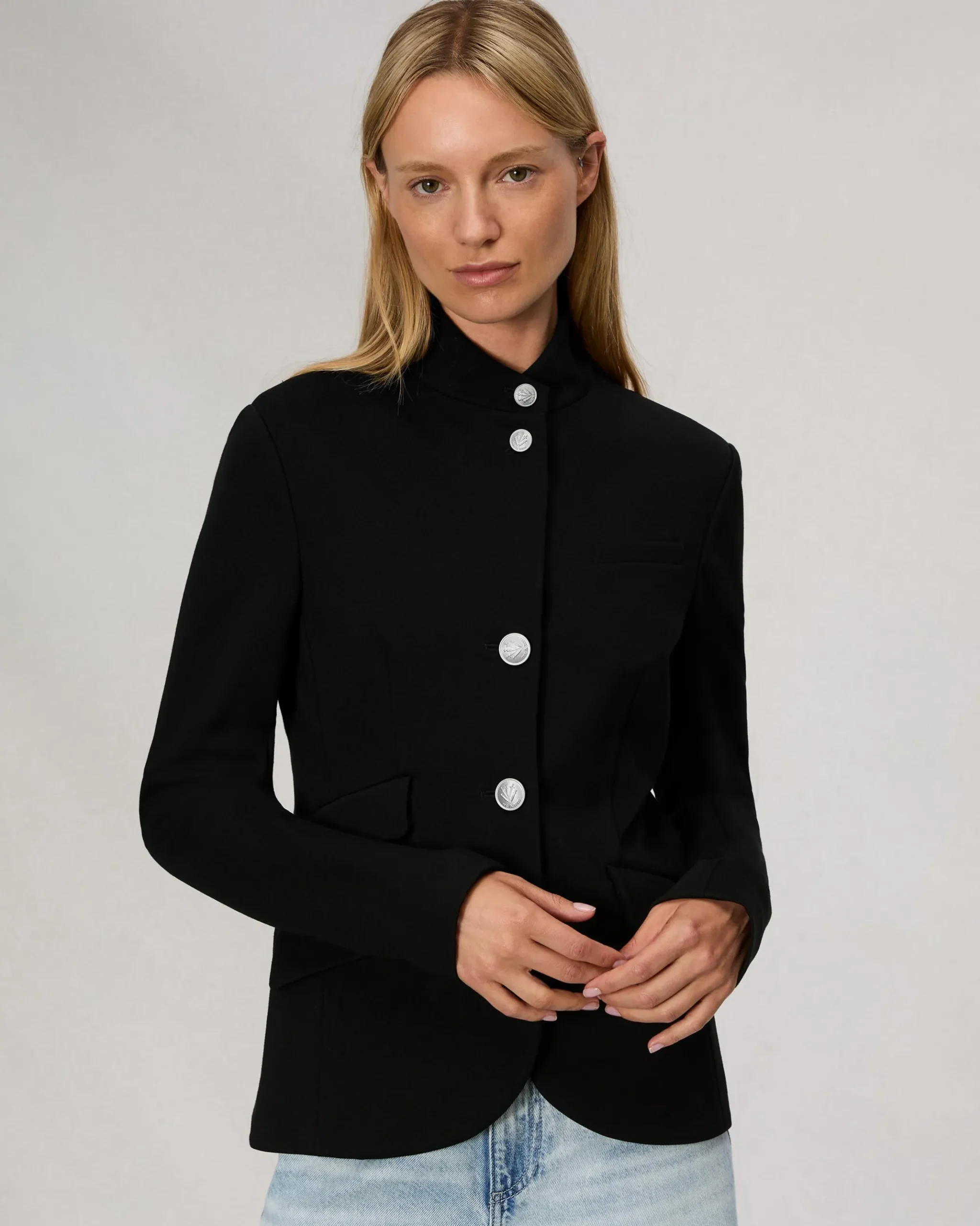 rag & bone Slade Ponte Blazer Black Cheap