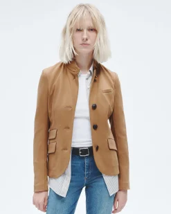 rag & bone Slade Ponte Blazer Camel Discount