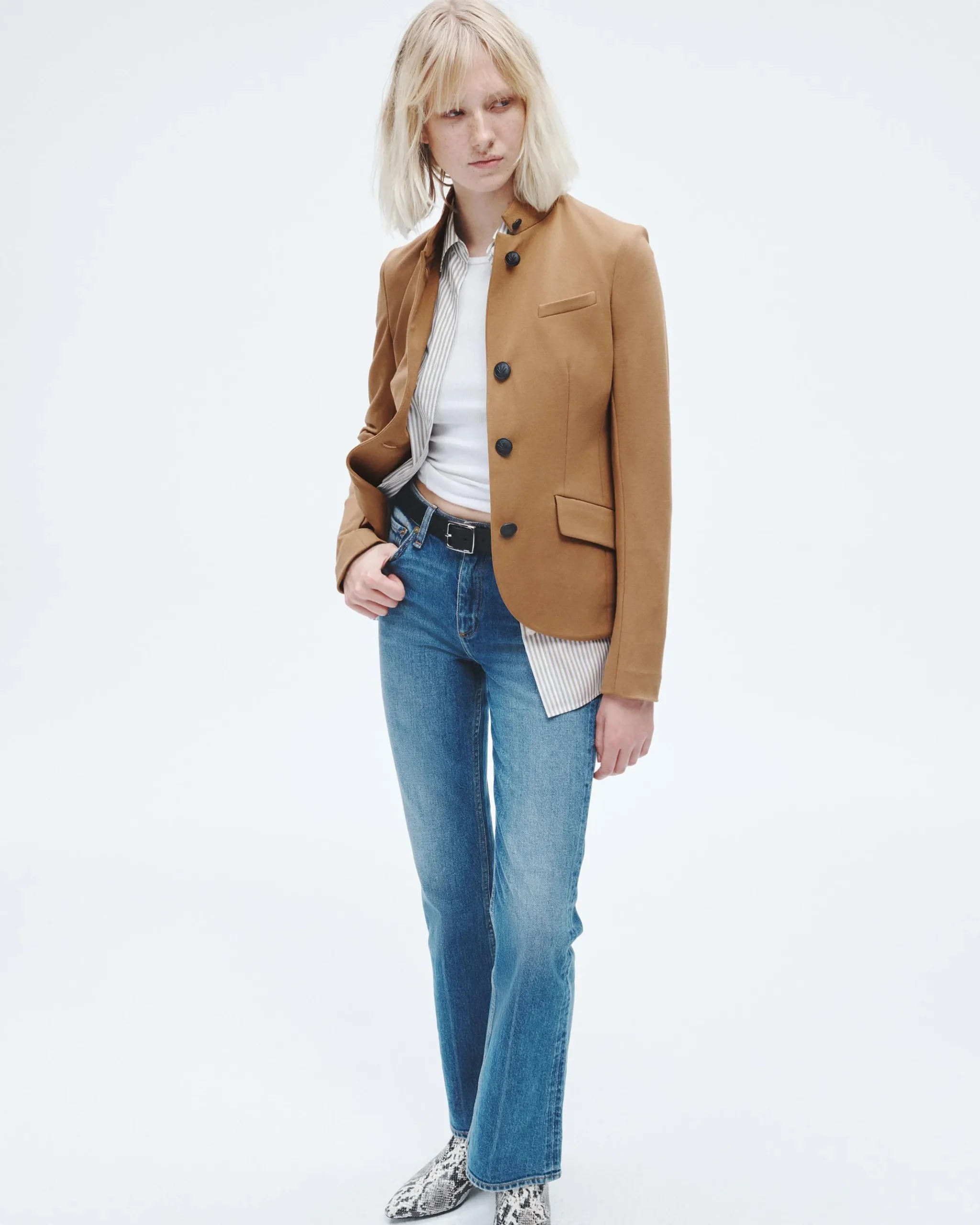rag & bone Slade Ponte Blazer Camel Discount