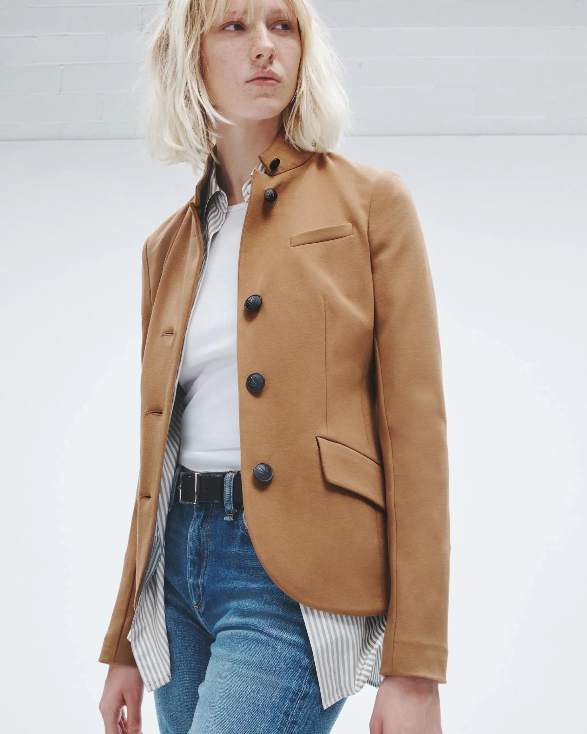 rag & bone Slade Ponte Blazer Camel Discount
