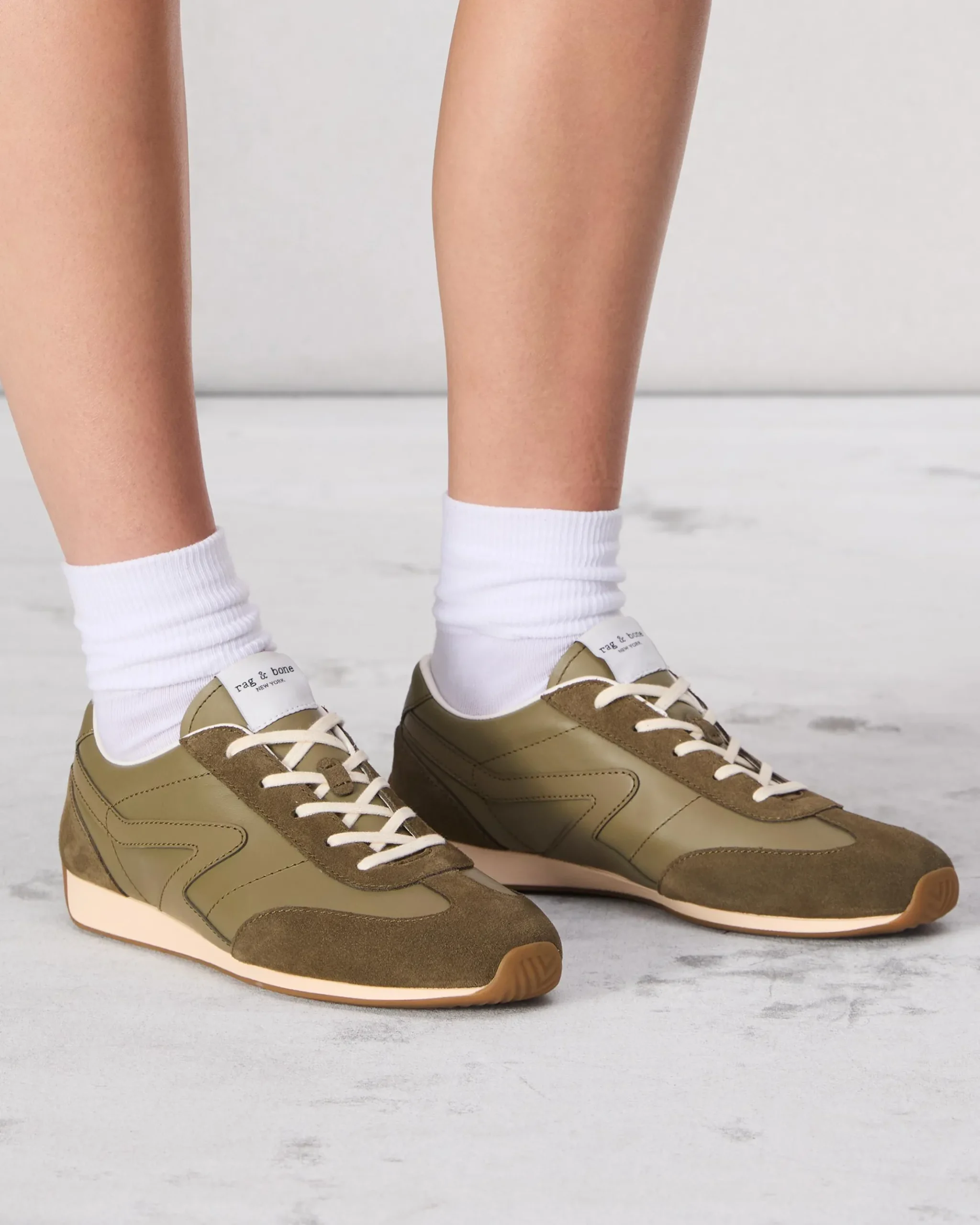 rag & bone Slim Retro Runner Sneaker Martini Olive Store