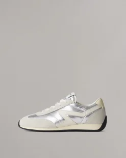 rag & bone Slim Retro Runner Sneaker Silver Sale
