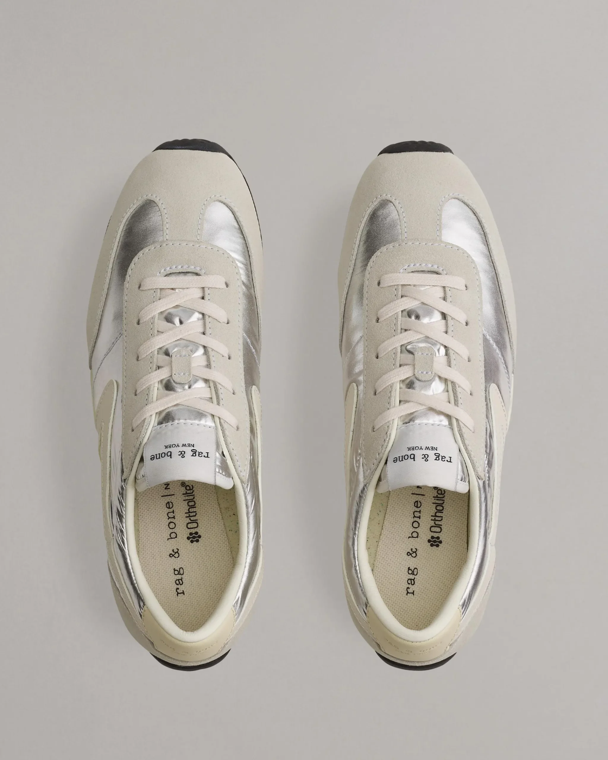 rag & bone Slim Retro Runner Sneaker Silver Sale