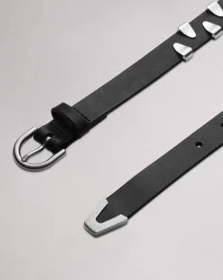 rag & bone Spire Leather Belt Black New